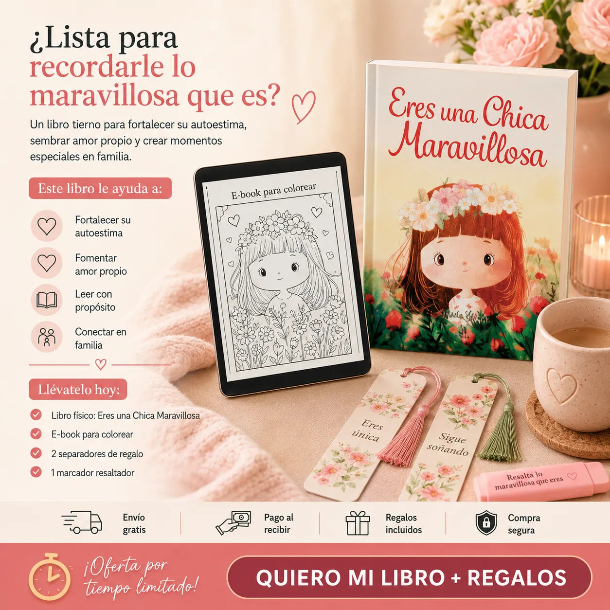 Eres una Chica Maravillosa 🌷 El Libro que Toda Niña Merece + 2 Separadores y 1 Resaltador de Regalo 🎁