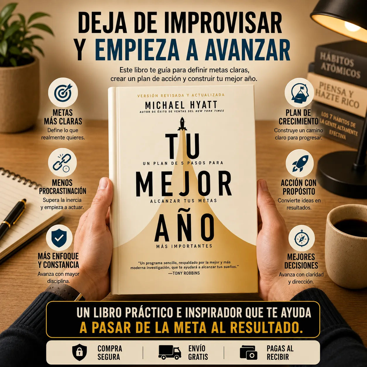 📘✨ TU MEJOR AÑO: Convierte tus metas en resultados + E-book GRATIS + 2 separadores + 1 resaltador 🎁🚚