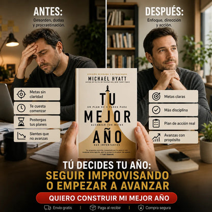 📘✨ TU MEJOR AÑO: Convierte tus metas en resultados + E-book GRATIS + 2 separadores + 1 resaltador 🎁🚚