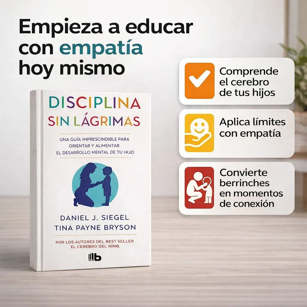 📘 Disciplina sin lágrimas + 📱 E-book Taller de Crianza GRATIS 🎁 + 🔖 2 Separadores + 🖊️ 1 Resaltador