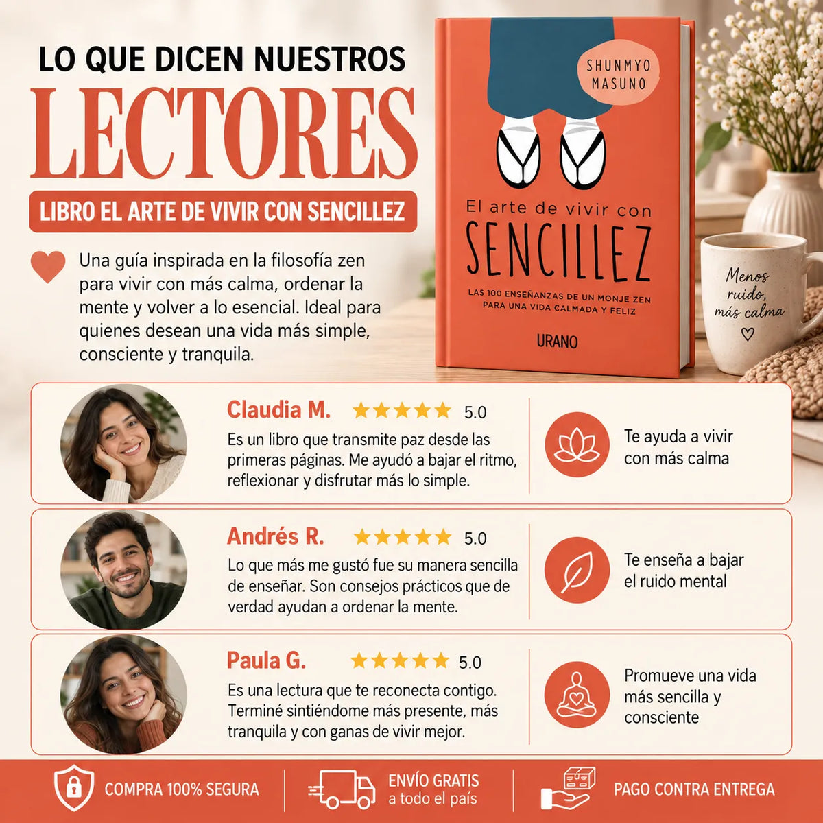 📕🌿 EL ARTE DE VIVIR CON SENCILLEZ — LIBRO ORIGINAL + E-BOOK GRATIS 🎁 + 2 SEPARADORES 🔖 + 1 RESALTADOR 🖍️