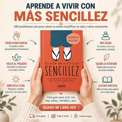 📕🌿 EL ARTE DE VIVIR CON SENCILLEZ — LIBRO ORIGINAL + E-BOOK GRATIS 🎁 + 2 SEPARADORES 🔖 + 1 RESALTADOR 🖍️