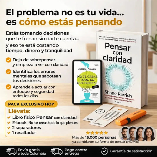 📘✨ Pensar con Claridad (Libro Físico) + E-BOOK + 🎁 (2 Separadores + 1 Resaltador)