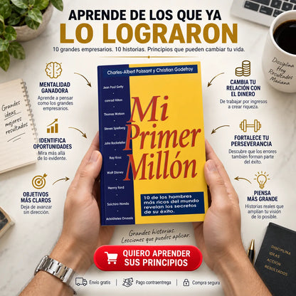 🚀 MI PRIMER MILLÓN: PIENSA EN GRANDE 💰 + E-BOOK GRATIS 🎁 + 2 SEPARADORES + 1 RESALTADOR