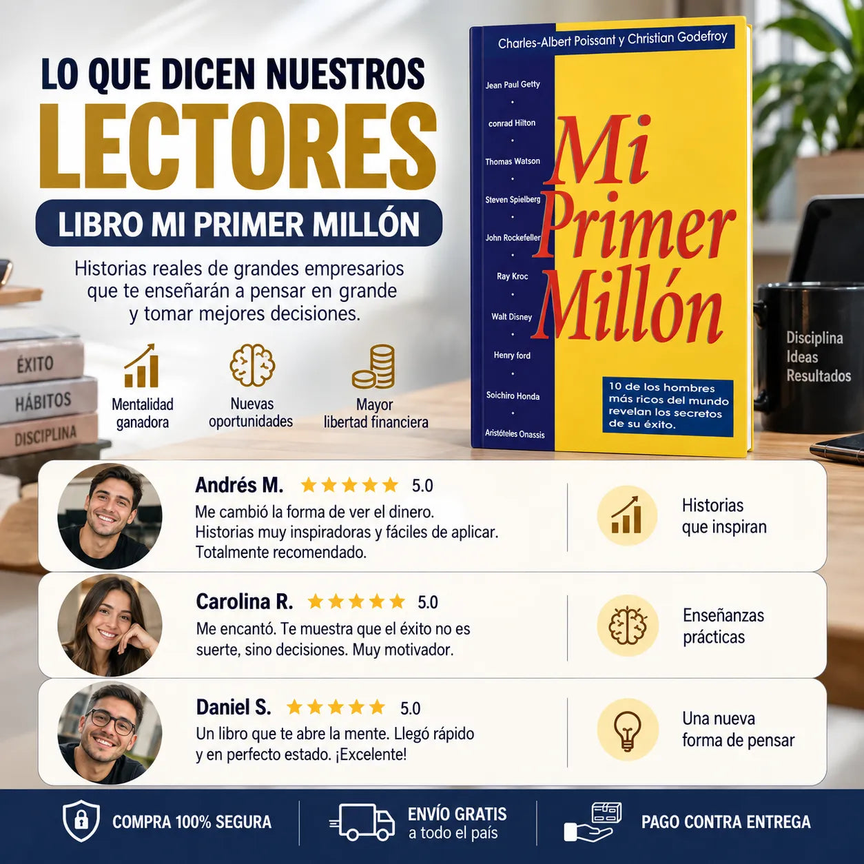 🚀 MI PRIMER MILLÓN: PIENSA EN GRANDE 💰 + E-BOOK GRATIS 🎁 + 2 SEPARADORES + 1 RESALTADOR