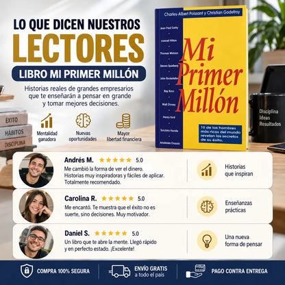 🚀 MI PRIMER MILLÓN: PIENSA EN GRANDE 💰 + E-BOOK GRATIS 🎁 + 2 SEPARADORES + 1 RESALTADOR