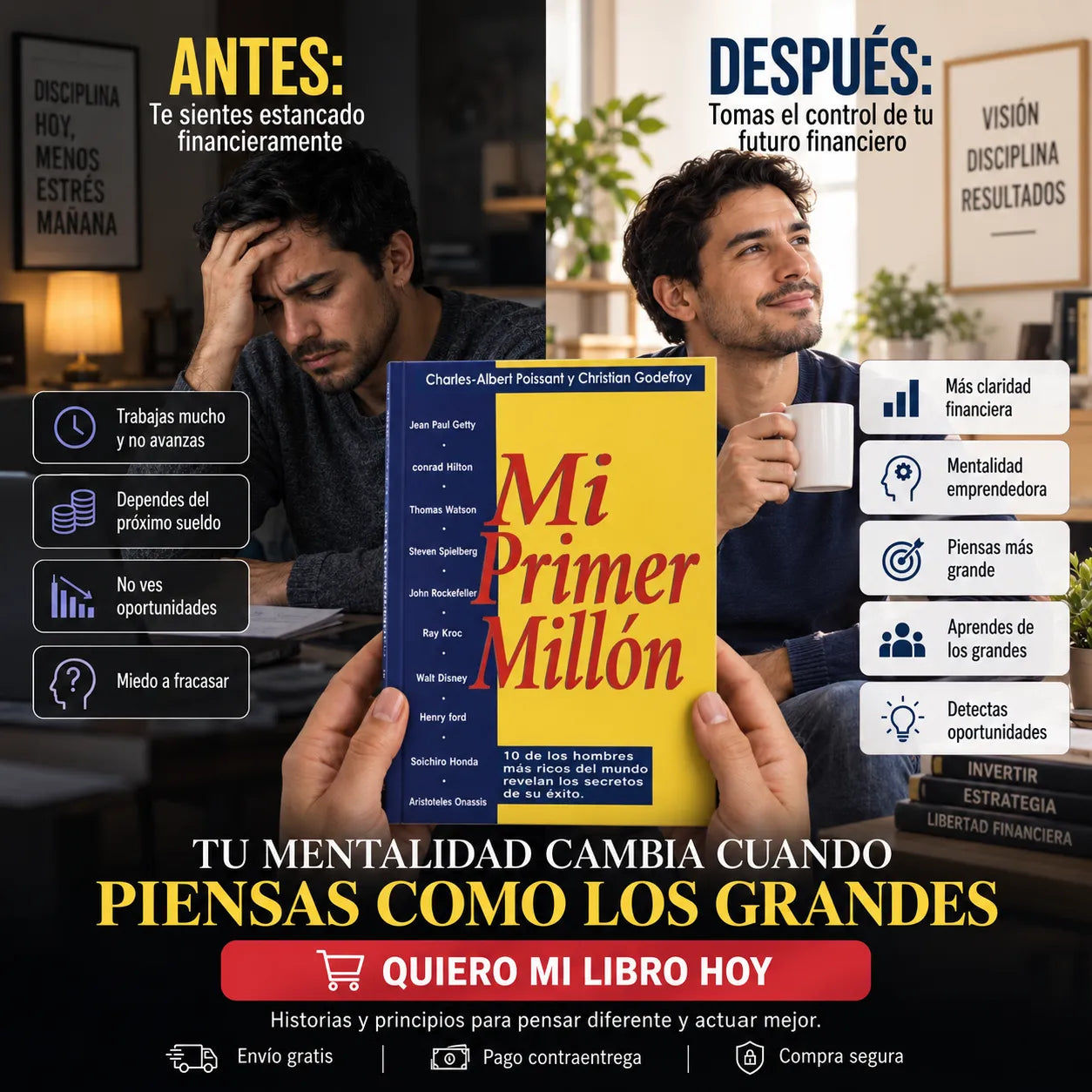 🚀 MI PRIMER MILLÓN: PIENSA EN GRANDE 💰 + E-BOOK GRATIS 🎁 + 2 SEPARADORES + 1 RESALTADOR