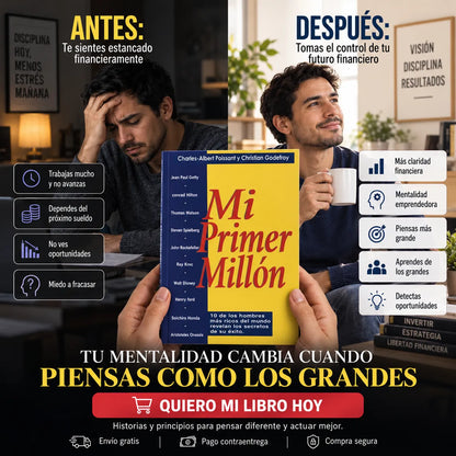 🚀 MI PRIMER MILLÓN: PIENSA EN GRANDE 💰 + E-BOOK GRATIS 🎁 + 2 SEPARADORES + 1 RESALTADOR