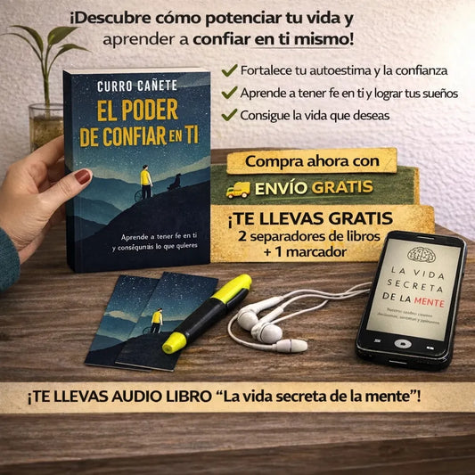 📘 Libro El poder de confiar en ti + 🎧 Audiolibro + 🔖 2 Separadores + 🖍 Resaltador Gratis