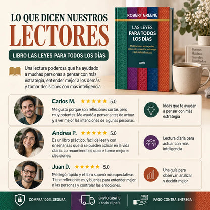 📚 Las Leyes Para Todos los Días 🧠♟️ + E-book GRATIS 🎁 + 2 Separadores + 1 Resaltador ✨  Envío Gratis 🚚