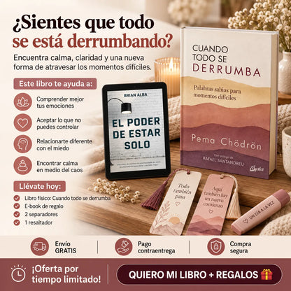 📖 Cuando Todo se Derrumba Libro Fisico 🌿✨ + E-book GRATIS 📱 + 2 Separadores 🔖 + 1 Resaltador 🖍️