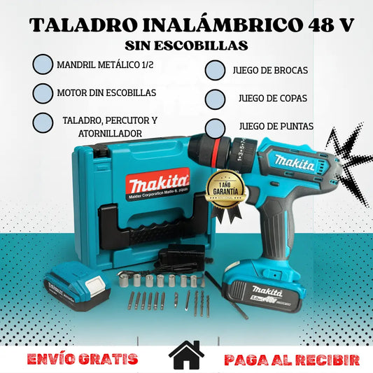 Makita 48V “Impacto Total” – Ideal para Obra, Carpintería y Hogar - MANDRIL 1/2 (13MM)