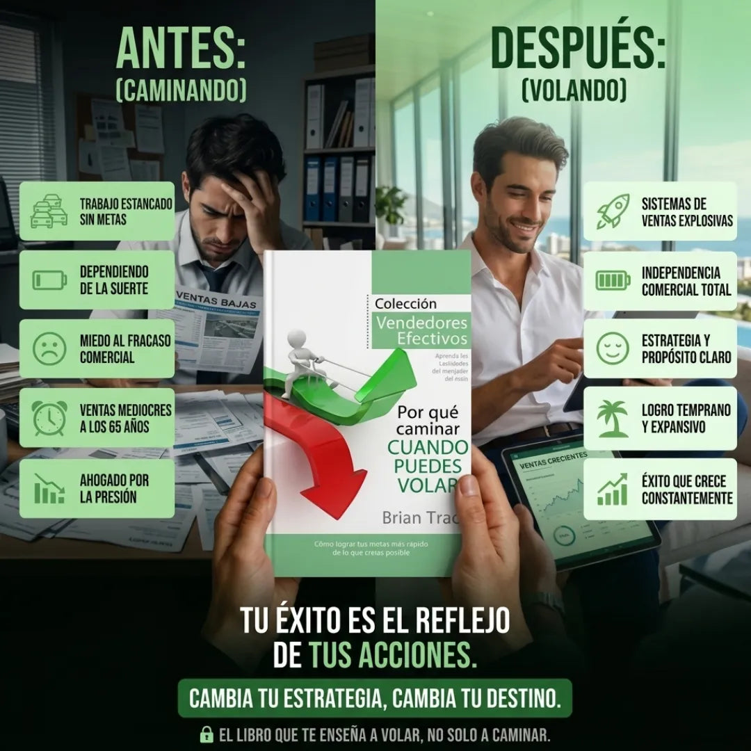 🚀 Por qué caminar cuando puedes volar Llévate el libro físico + E-book de Psicología de Ventas GRATIS 🎁 📚 Incluye 2 separadores + 1 resaltador