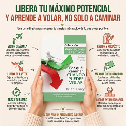 🚀 Por qué caminar cuando puedes volar Llévate el libro físico + E-book de Psicología de Ventas GRATIS 🎁 📚 Incluye 2 separadores + 1 resaltador