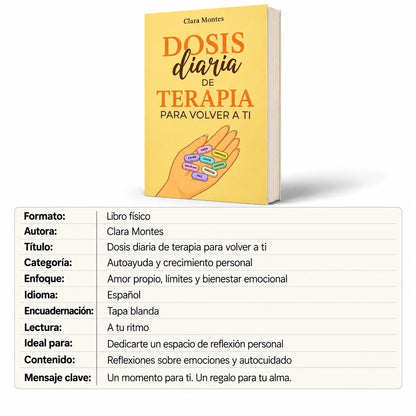 Dosis diaria de terapia para volver a ti — Un regalo para tu alma + GRATIS E-book🎁  + 🔖 2 separadores + 🖍️ 1 resaltador