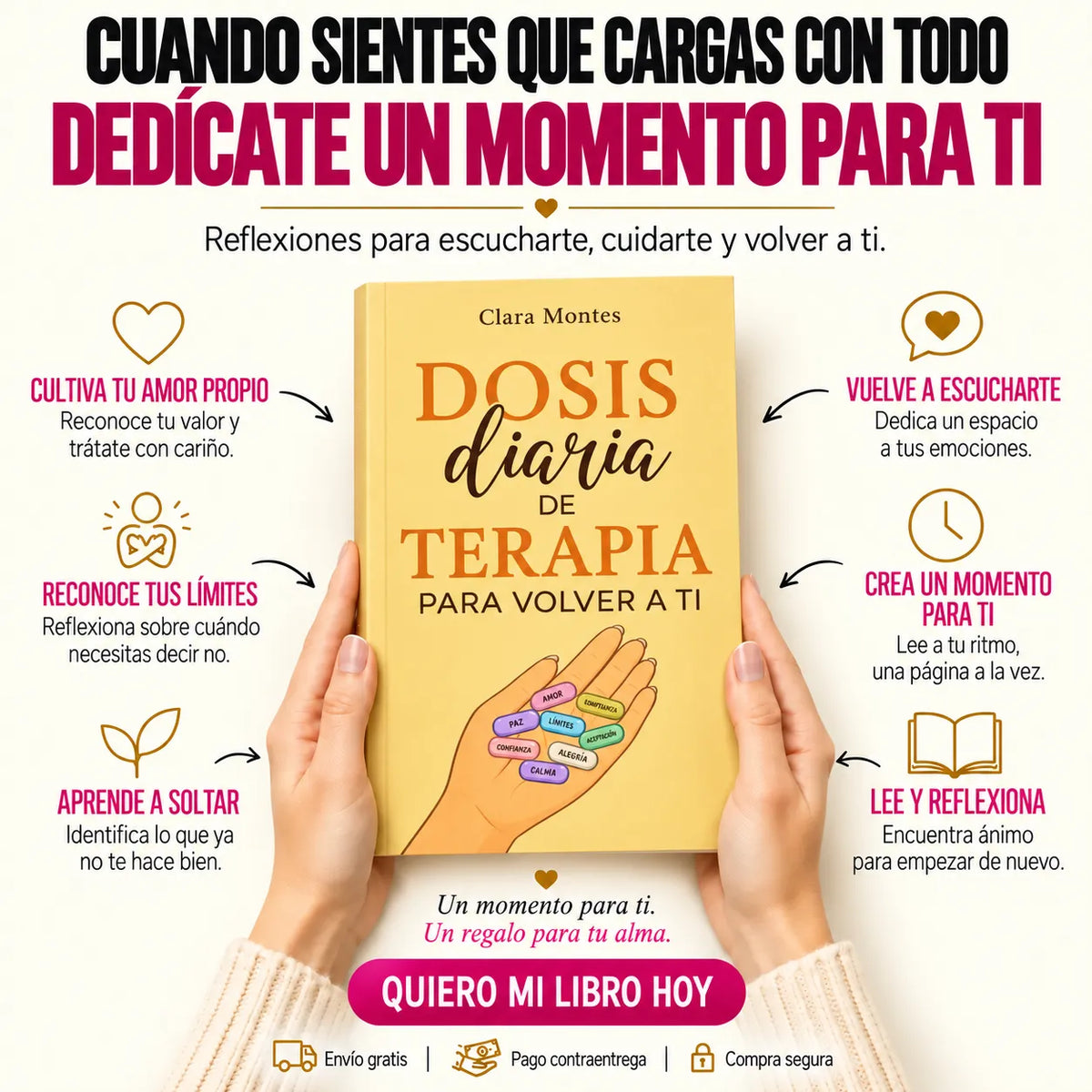 Dosis diaria de terapia para volver a ti — Un regalo para tu alma + GRATIS E-book🎁  + 🔖 2 separadores + 🖍️ 1 resaltador
