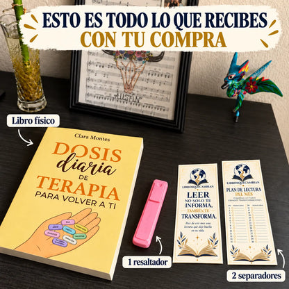 Dosis diaria de terapia para volver a ti — Un regalo para tu alma + GRATIS E-book🎁  + 🔖 2 separadores + 🖍️ 1 resaltador