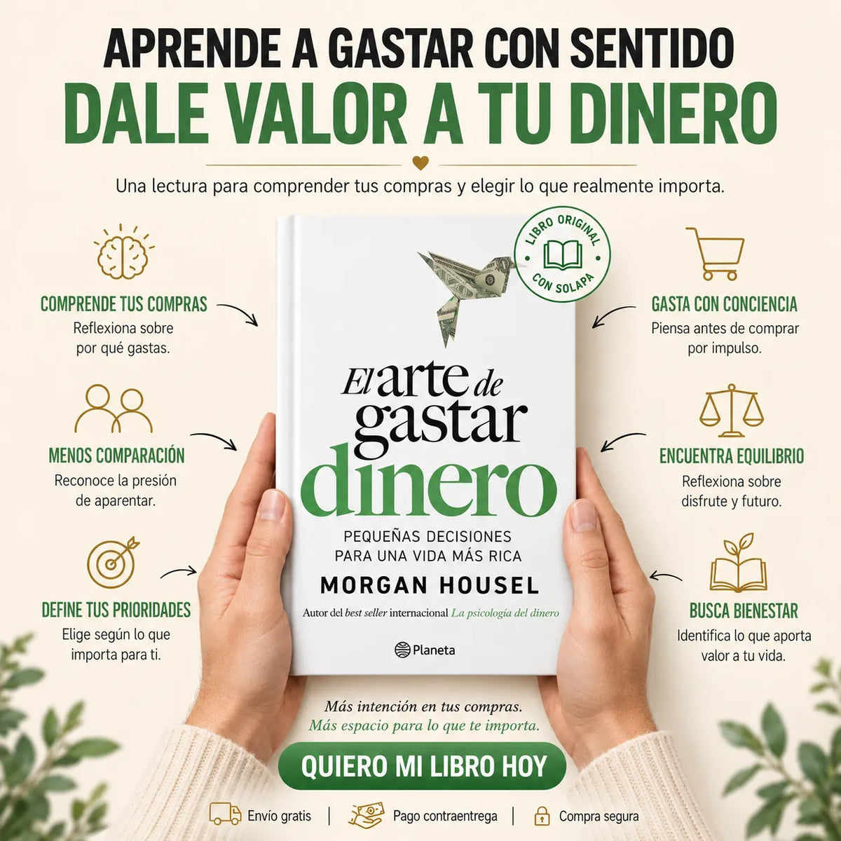 📚 El arte de gastar dinero ✨ Libro original + 🎁 GRATIS E-book, 2 separadores y 1 resaltador + libreta de notas adhesivas (Post-it),