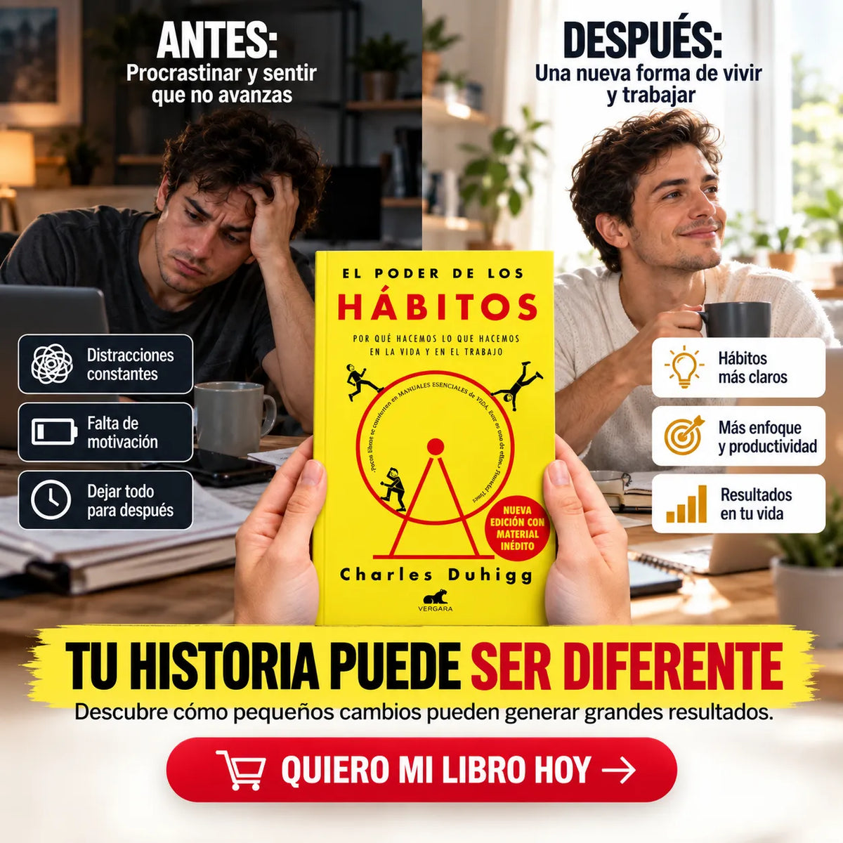 📚🔥EL PODER DE LOS HÁBITOS – Libro Físico 🎁 E-book GRATIS + 2 Separadores + 1 Resaltador✨