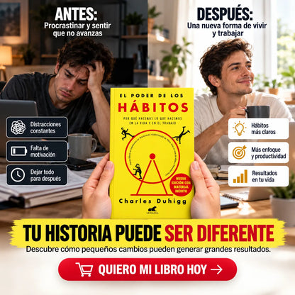 📚🔥EL PODER DE LOS HÁBITOS – Libro Físico 🎁 E-book GRATIS + 2 Separadores + 1 Resaltador✨