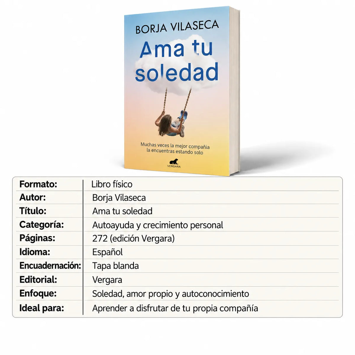 📖 Ama tu soledad: disfruta de tu compañía 💛 + GRATIS 🎁 E-book  + 2 separadores + 1 resaltador
