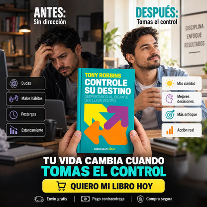 📘 Controle su Destino – Tony Robbins + 🎁 E-book + 🔖 2 Separadores + 🖍️ 1 Resaltador
