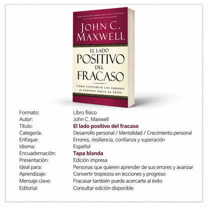 📕 EL LADO POSITIVO DEL FRACASO — Convierte tus errores en impulso para avanzar 🚀 | 🎁 E-Book GRATIS + 2 Separadores + 1 Resaltador