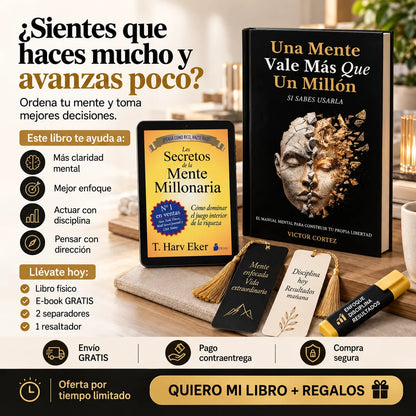 🧠 Una Mente Vale Más Que Un Millón + E-book GRATIS 🎁 + 2 Separadores 🔖 + 1 Resaltador 🖍️