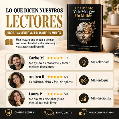 🧠 Una Mente Vale Más Que Un Millón + E-book GRATIS 🎁 + 2 Separadores 🔖 + 1 Resaltador 🖍️