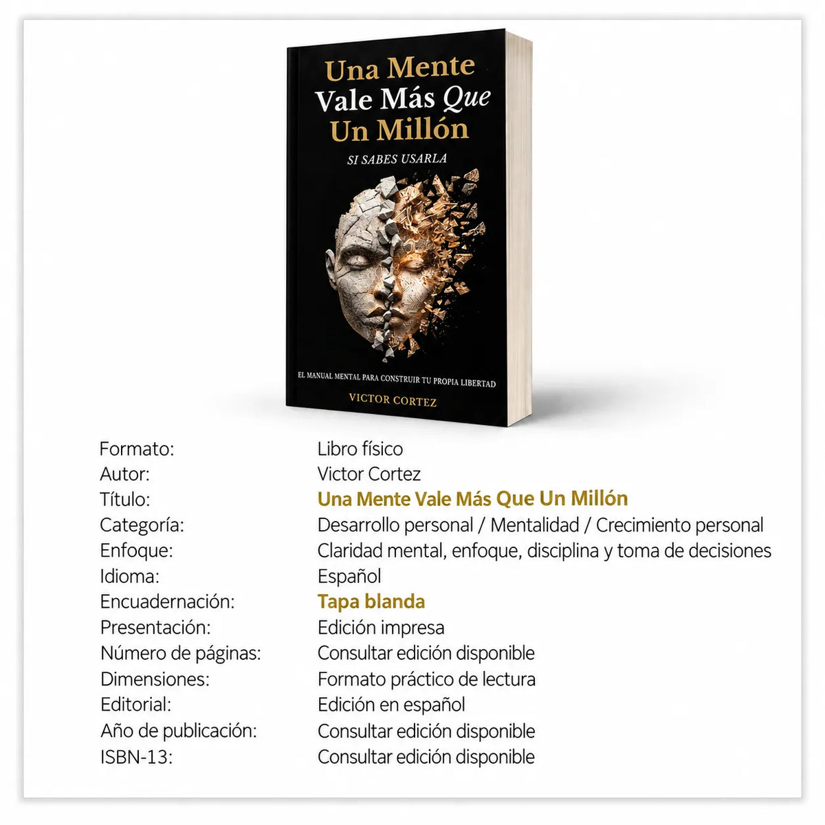 🧠 Una Mente Vale Más Que Un Millón + E-book GRATIS 🎁 + 2 Separadores 🔖 + 1 Resaltador 🖍️