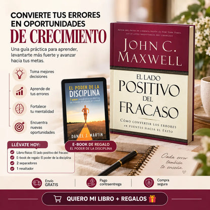 📕 EL LADO POSITIVO DEL FRACASO — Convierte tus errores en impulso para avanzar 🚀 | 🎁 E-Book GRATIS + 2 Separadores + 1 Resaltador