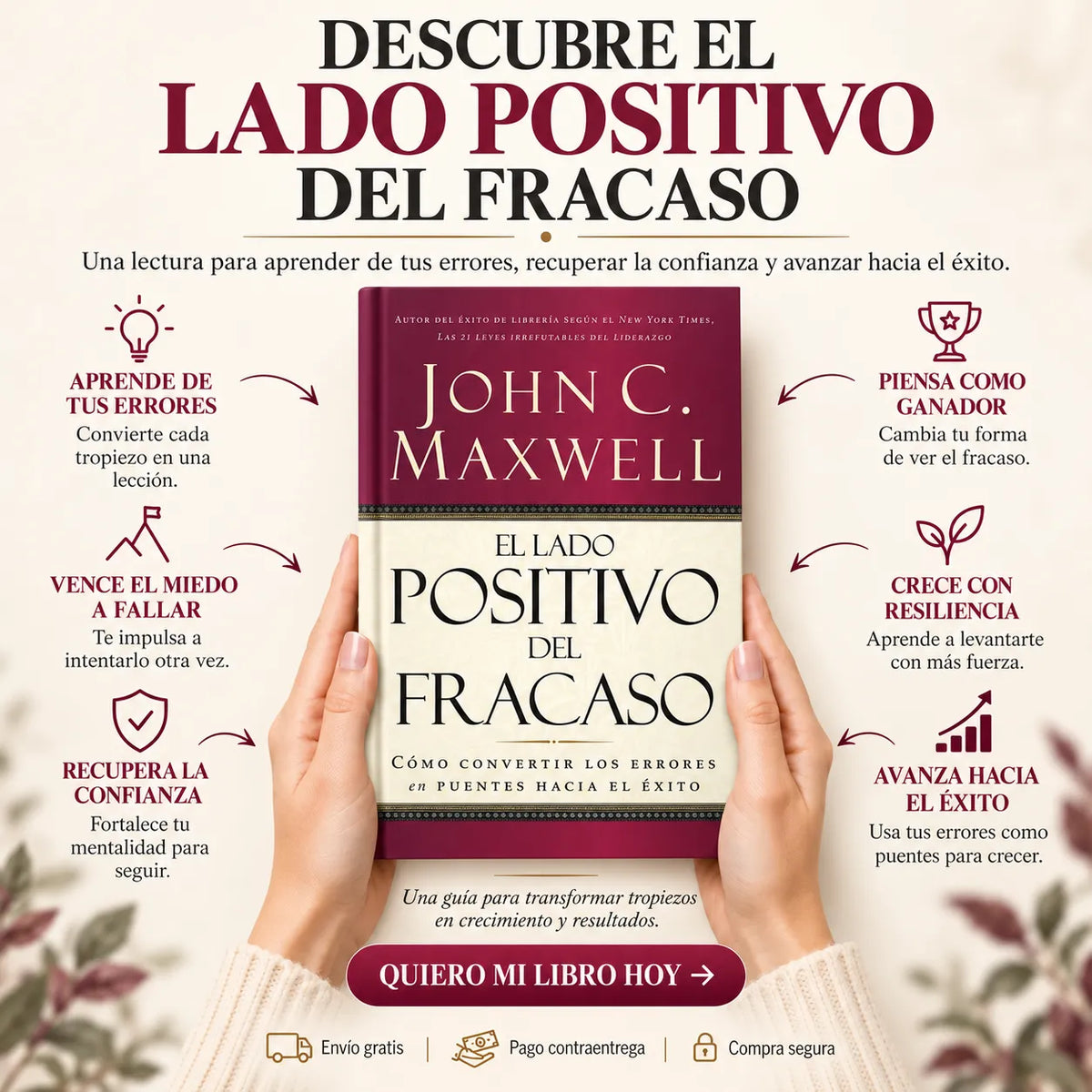 📕 EL LADO POSITIVO DEL FRACASO — Convierte tus errores en impulso para avanzar 🚀 | 🎁 E-Book GRATIS + 2 Separadores + 1 Resaltador