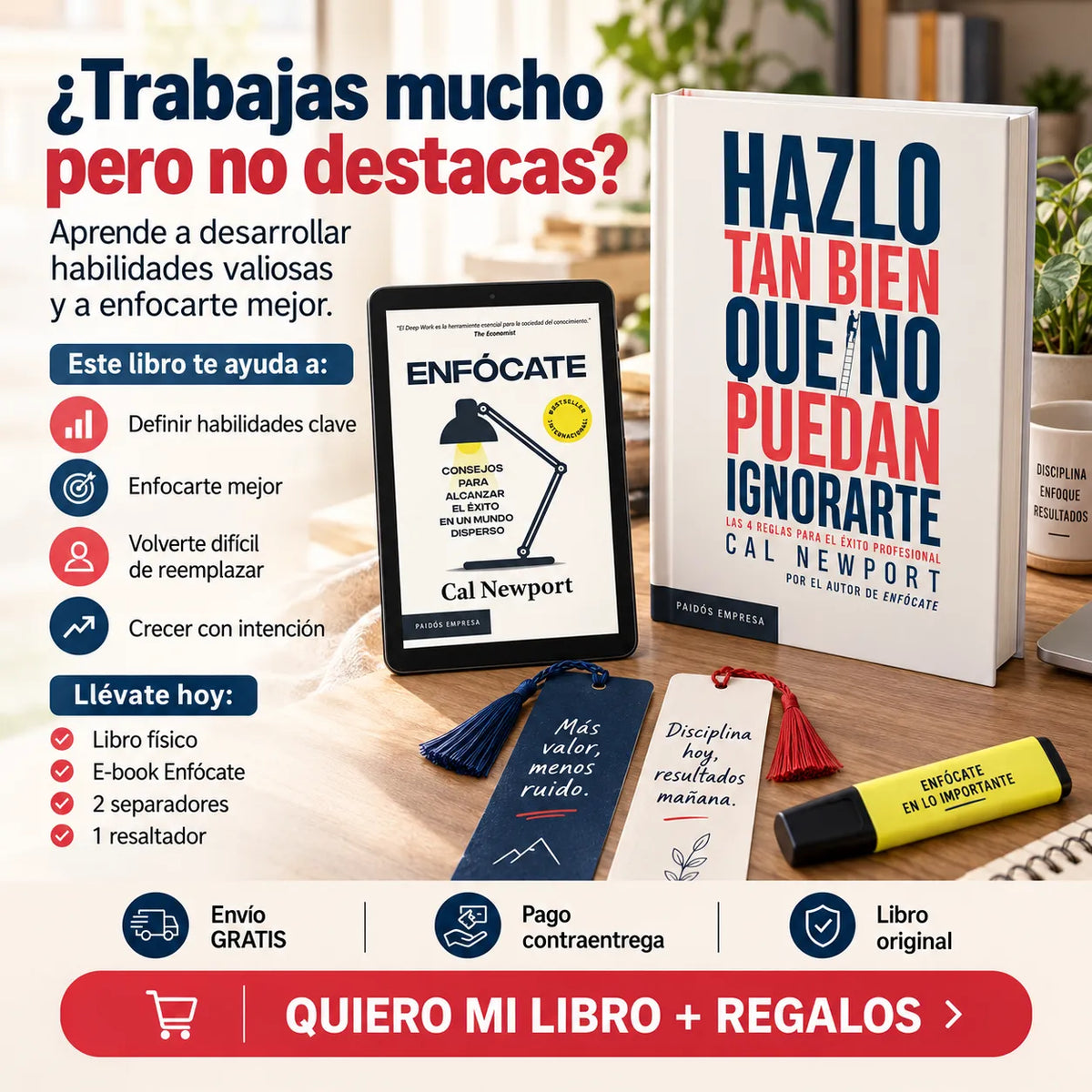 📘 Hazlo Tan Bien que No Puedan Ignorarte — Libro Original + E-book Enfócate + Regalos 🎁