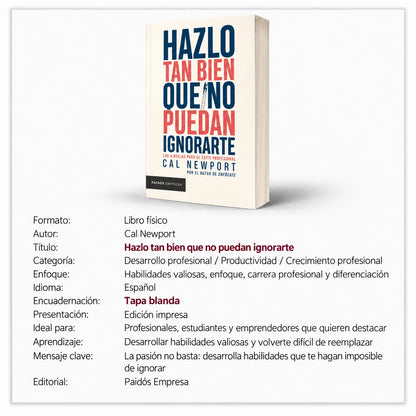 📘 Hazlo Tan Bien que No Puedan Ignorarte — Libro Original + E-book Enfócate + Regalos 🎁