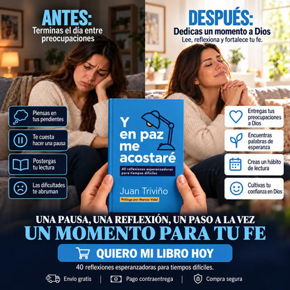 🌙📘 Y en paz me acostaré - Un momento para tu fe + 🎁 GRATIS: E-book + 2 separadores 🔖 + 1 resaltador 🖍️