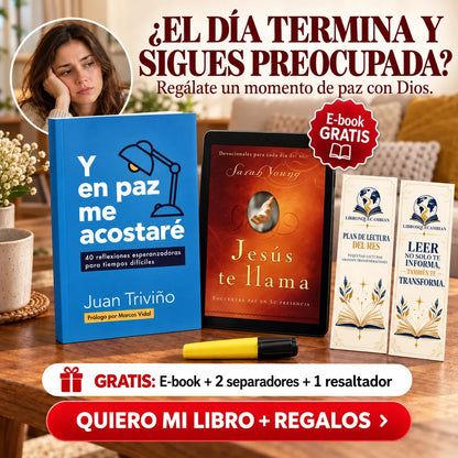 🌙📘 Y en paz me acostaré - Un momento para tu fe + 🎁 GRATIS: E-book + 2 separadores 🔖 + 1 resaltador 🖍️