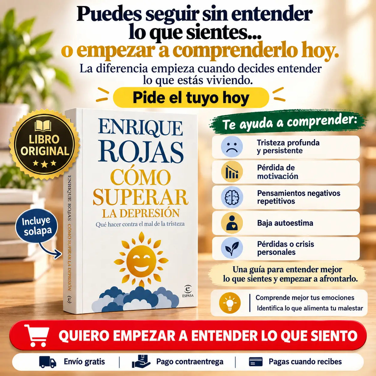 COMPRENDE LO QUE SIENTES, RECUPERA CLARIDAD Y ENCUENTRA UN NUEVO RUMBO CON “CÓMO SUPERAR LA DEPRESIÓN” 🎁 Gratis ebook libro el hombre en busca de sentido 🎁