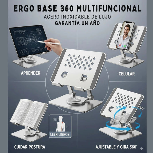 ErgoBase 360 – Lee, estudia y trabaja con máxima comodidad y postura perfecta 🤓📚