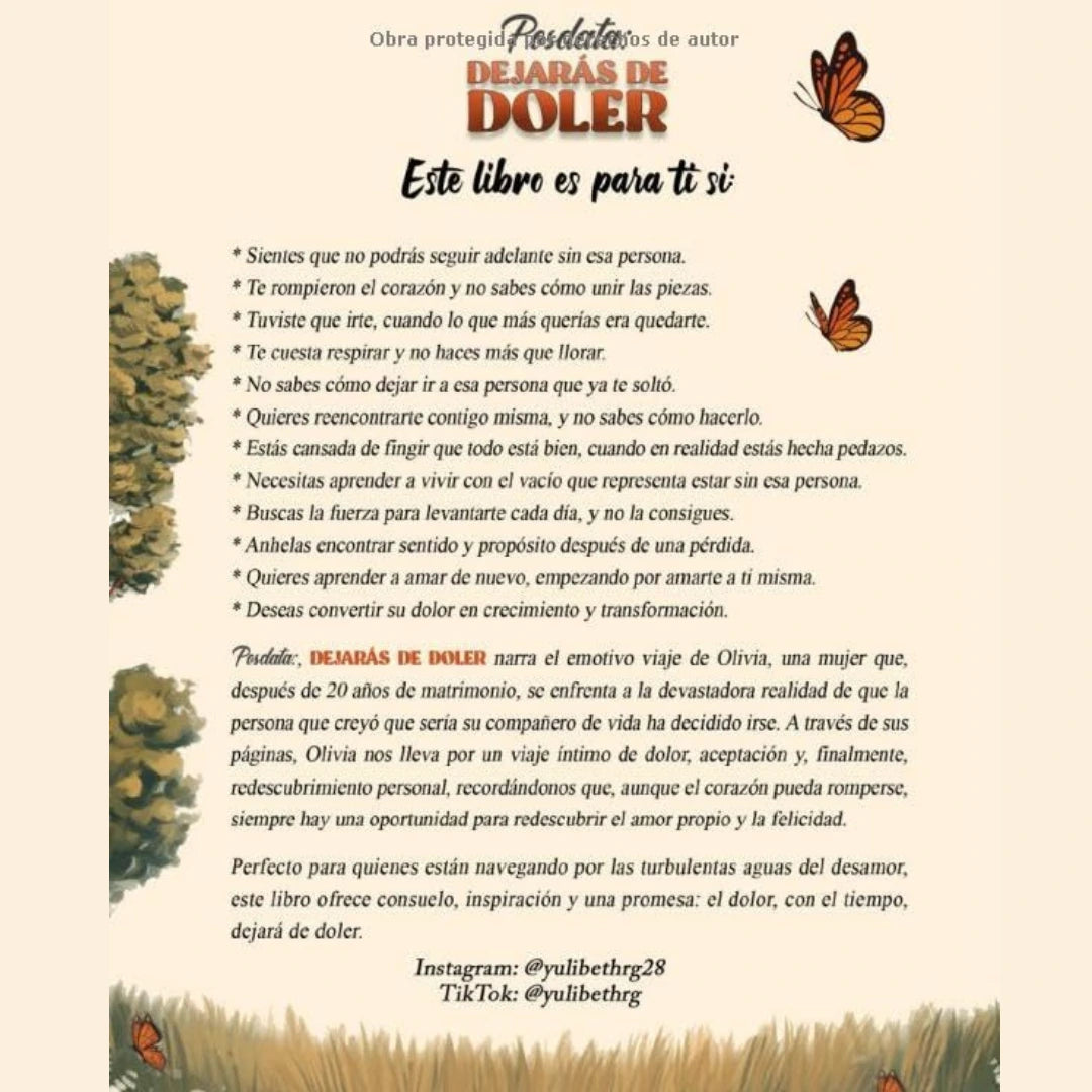 DEJARÁS DE DOLER 💔 Libro sanador 👉🏻 🎁 Recibe gratis GUÍA 21 DÍAS + CUADERNO DE AFIRMACIONES POSITIVAS  📖