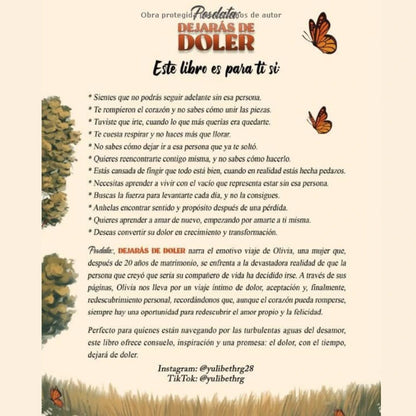 DEJARÁS DE DOLER 💔 Libro sanador 👉🏻 🎁 Recibe gratis GUÍA 21 DÍAS + CUADERNO DE AFIRMACIONES POSITIVAS  📖