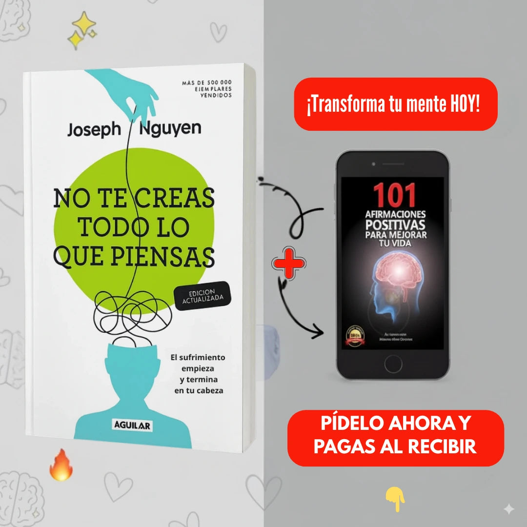 NO TE CREAS TODO LO QUE PIENSAS - Libro ganador para un ganador 🥺 🧠📖 Recibe GRATIS el libro "101 afirmaciones POSITIVAS" para mejorar tu vida 📚