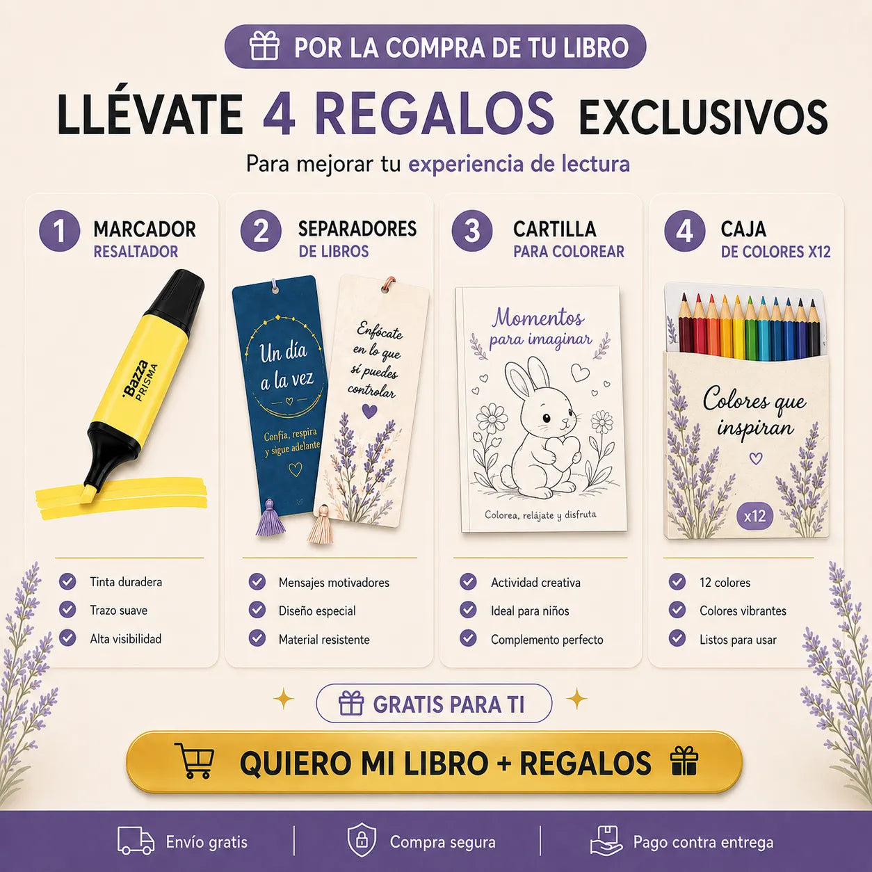 📚✨ 365 CUENTOS CON VALORES + KIT CREATIVO GRATIS 🎁 | Cartilla para Colorear + 12 Colores + 2 Separadores + 1 Resaltador
