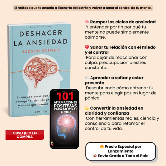 Tu mente merece paz 🧘‍♀️✨ “Deshacer la Ansiedad” + Guía de 101 Afirmaciones GRATIS 📘