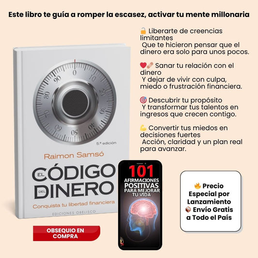 ✨ Tu cambio empieza hoy: LIBRO EL CODIGO DEL DINERO 💰 📲 Recibe acceso inmediato a la Guía de 101 Afirmaciones Positivas 💫 ¡GRATIS! 🎁
