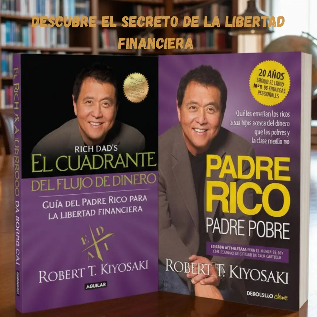 Combo 📚el cuadrante del flujo del dinero y padre rico padre pobre-🎁gratis kit infográfico🎁